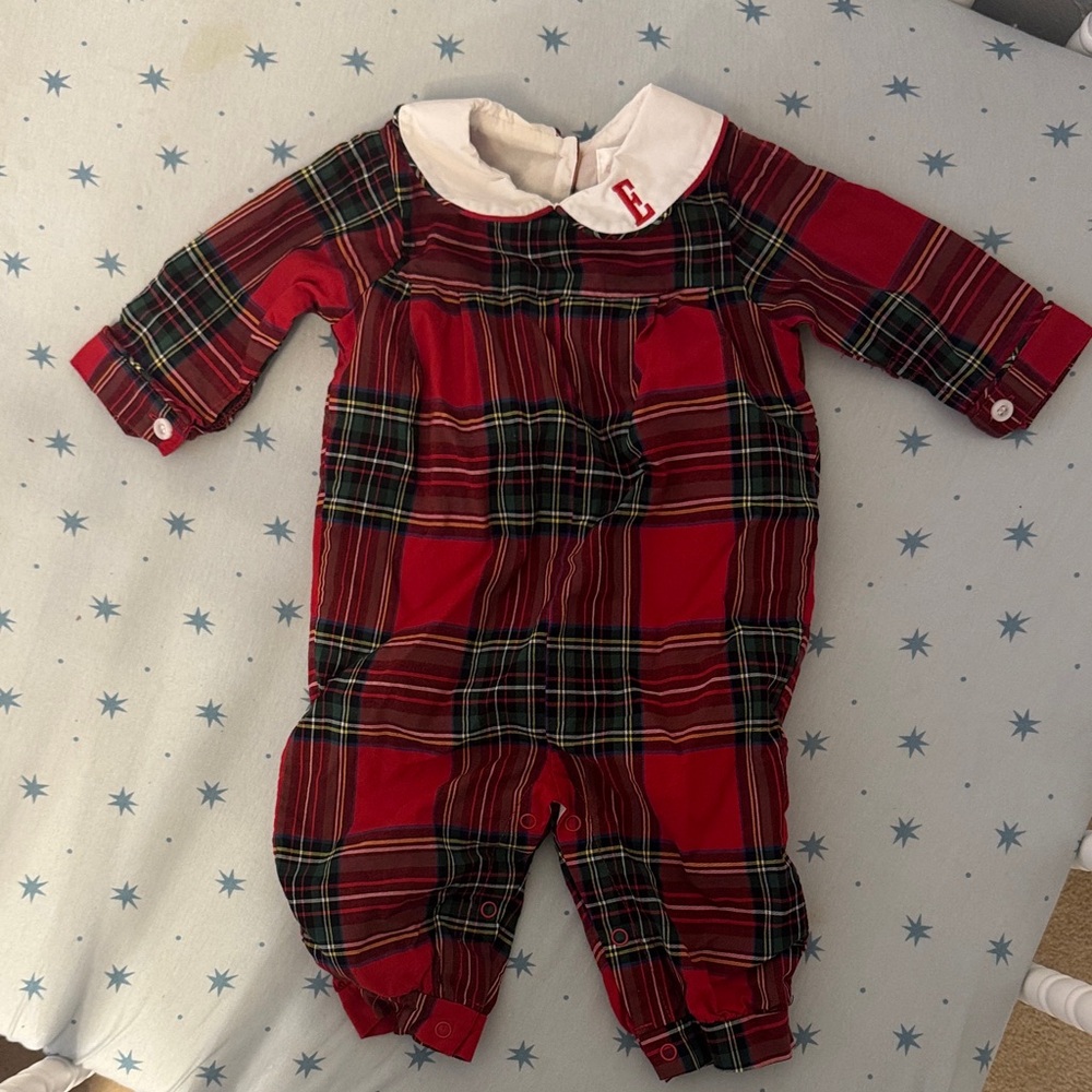 Cecil & Lou Plaid Red Kids One Piece